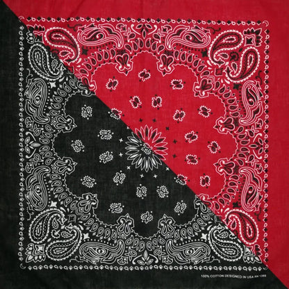 New Fashion Hip Hop 100% Cotton Bandana Square Scarf 55cm*55cm Black Red Paisley Headband Printed For Women/Men/Boys/Girls