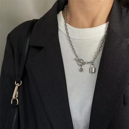 New Personality Cross Square Metal Multilayer Hip hop Long Chain Cool Simple Necklace For Women men Jewelry Gifts 19