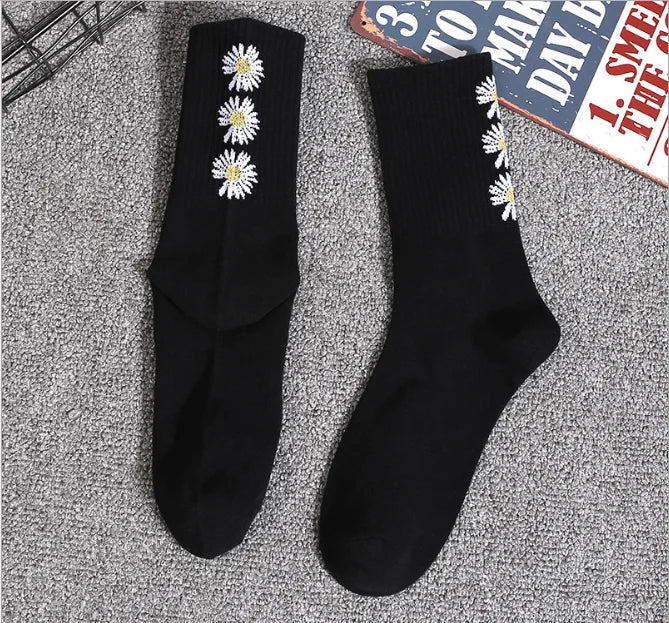 Men Socks Cotton Graphic Hip-Hop 1997 Pattern Funny Long Women Black Hot Fashion Solid Sport Street Casual Hosiery