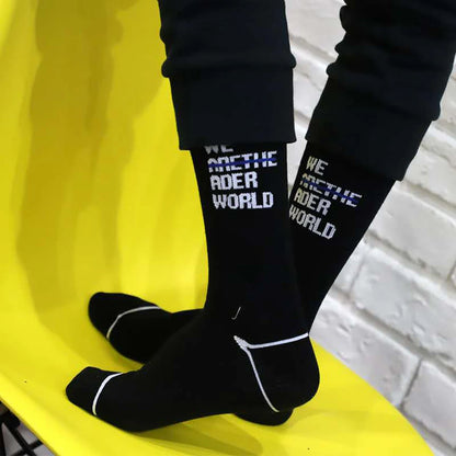 Men Socks Cotton Graphic Hip-Hop 1997 Pattern Funny Long Women Black Hot Fashion Solid Sport Street Casual Hosiery