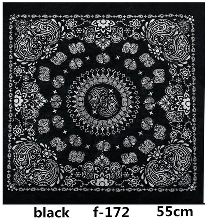 68*68cm 100% Cotton Black Red Hip-Hop Paisley Bandanas Scarf Punk Skull Bandana Headband Wrap Scarf For Men/Women