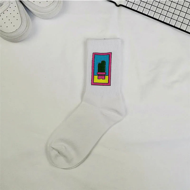 1 pair Men Fashion Hip Hop Hit Harajuku Funny Socks Red Flame Blaze Power Torch Hot Warmth Street Skateboard Cotton Socks