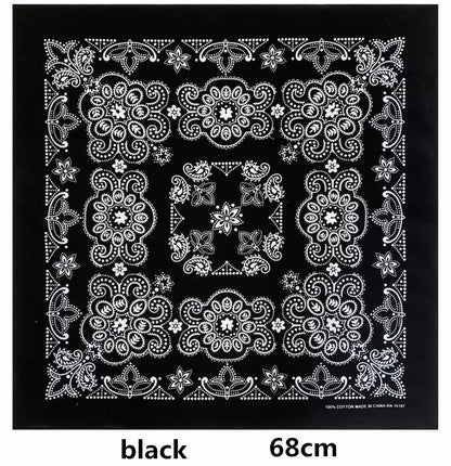 68*68cm 100% Cotton Black Red Hip-Hop Paisley Bandanas Scarf Punk Skull Bandana Headband Wrap Scarf For Men/Women