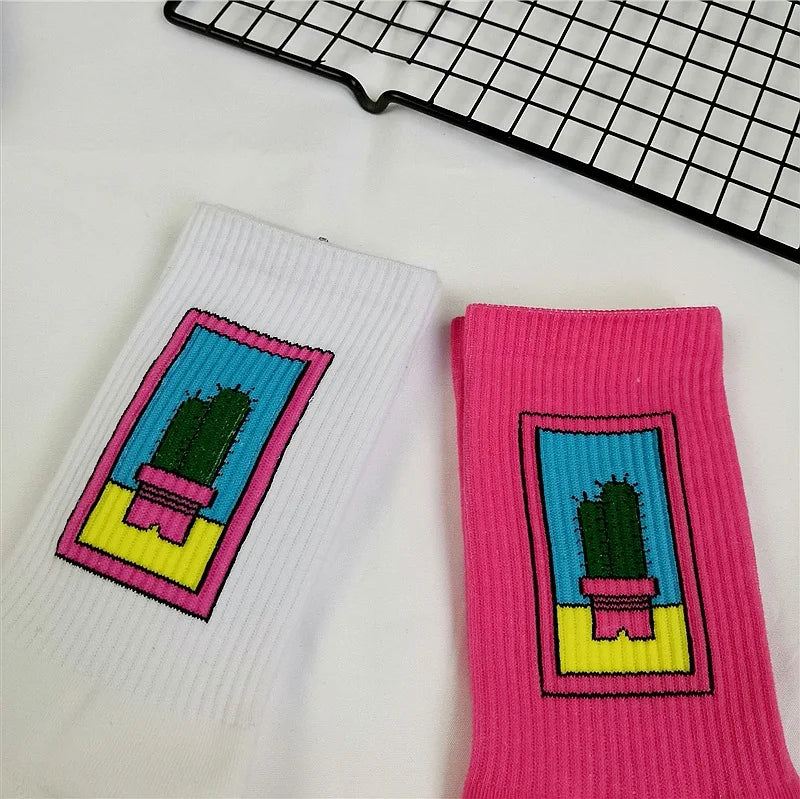 1 pair Men Fashion Hip Hop Hit Harajuku Funny Socks Red Flame Blaze Power Torch Hot Warmth Street Skateboard Cotton Socks