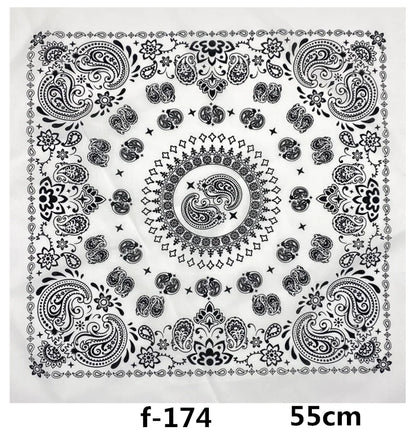 68*68cm 100% Cotton Black Red Hip-Hop Paisley Bandanas Scarf Punk Skull Bandana Headband Wrap Scarf For Men/Women