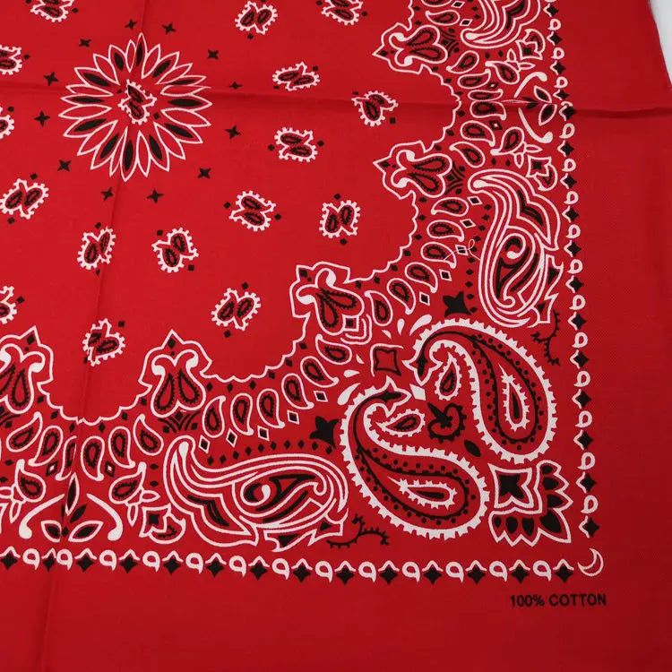 68*68cm 100% Cotton Black Red Hip-Hop Paisley Bandanas Scarf Punk Skull Bandana Headband Wrap Scarf For Men/Women