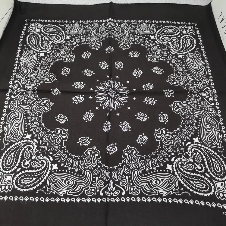 68*68cm 100% Cotton Black Red Hip-Hop Paisley Bandanas Scarf Punk Skull Bandana Headband Wrap Scarf For Men/Women