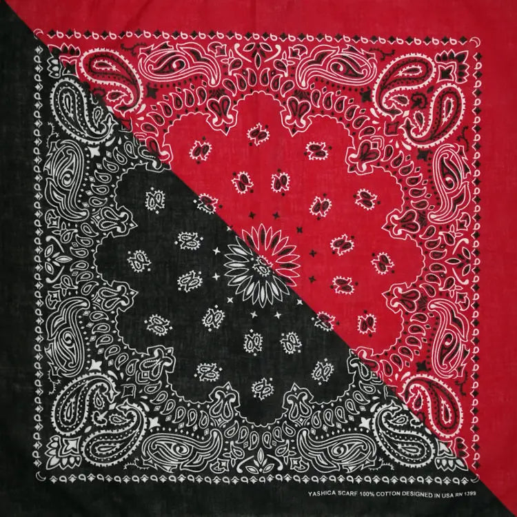 New Fashion Hip Hop 100% Cotton Bandana Square Scarf 55cm*55cm Black Red Paisley Headband Printed For Women/Men/Boys/Girls