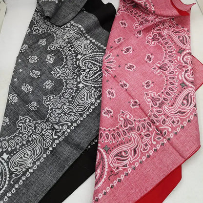 68*68cm 100% Cotton Black Red Hip-Hop Paisley Bandanas Scarf Punk Skull Bandana Headband Wrap Scarf For Men/Women