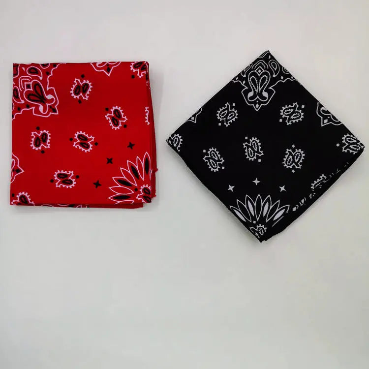 68*68cm 100% Cotton Black Red Hip-Hop Paisley Bandanas Scarf Punk Skull Bandana Headband Wrap Scarf For Men/Women