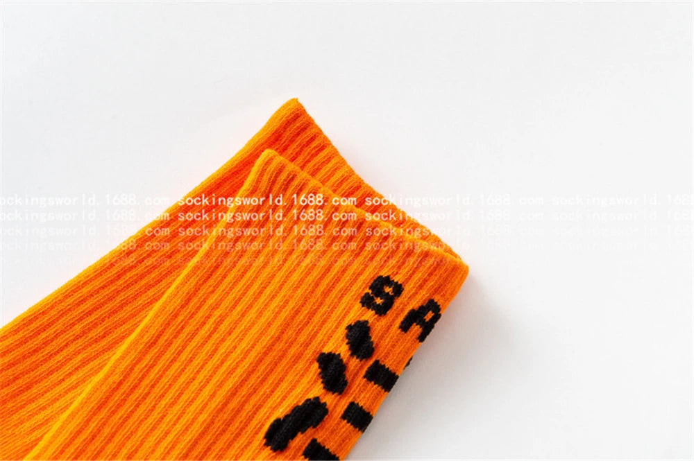 Hip Hop Socks Mens High Quality Cotton Harajuku Tactical Socks Streetwear Casual Skateboard Sock Unisex Black Oragne WZ02