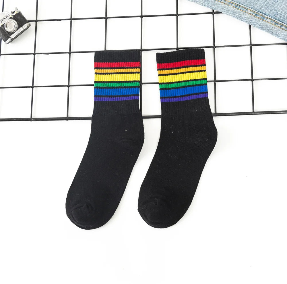 Men Socks Cotton Graphic Hip-Hop 1997 Pattern Funny Long Women Black Hot Fashion Solid Sport Street Casual Hosiery