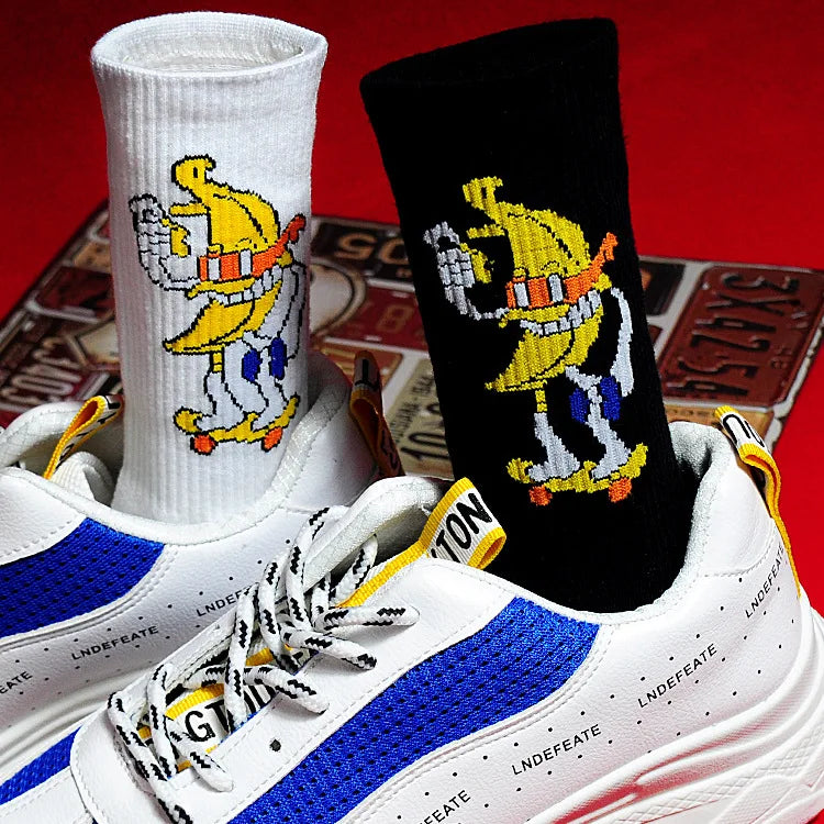 1 pair Men Fashion Hip Hop Hit Harajuku Funny Socks Red Flame Blaze Power Torch Hot Warmth Street Skateboard Cotton Socks