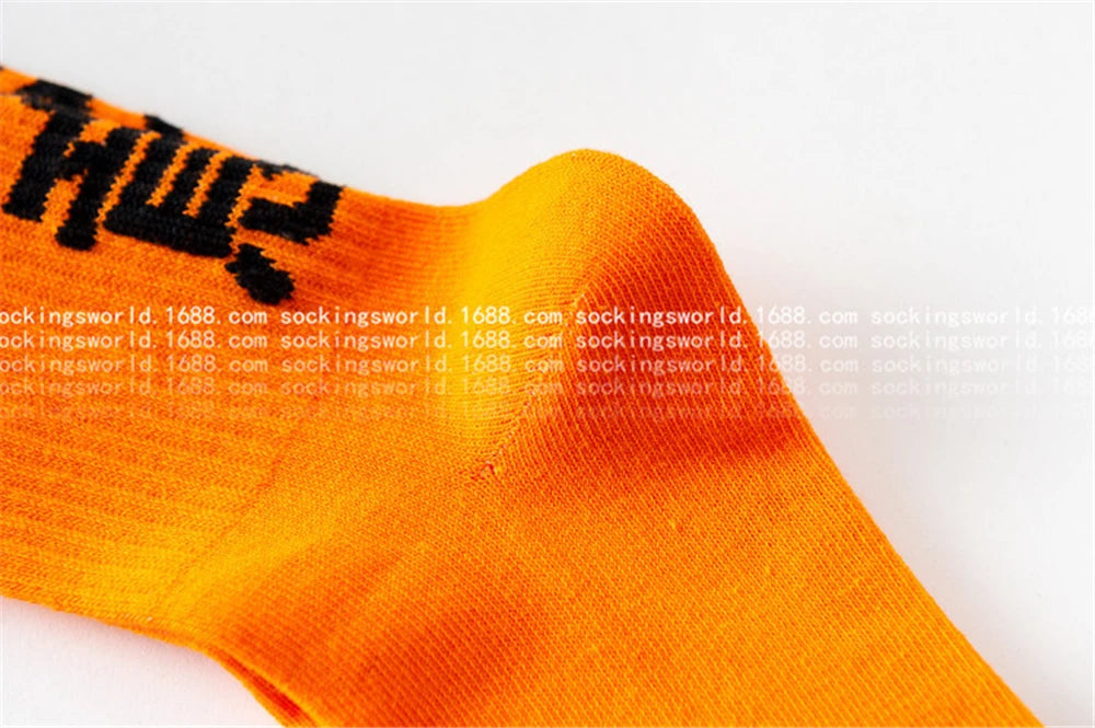 Hip Hop Socks Mens High Quality Cotton Harajuku Tactical Socks Streetwear Casual Skateboard Sock Unisex Black Oragne WZ02