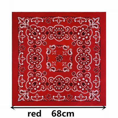 68*68cm 100% Cotton Black Red Hip-Hop Paisley Bandanas Scarf Punk Skull Bandana Headband Wrap Scarf For Men/Women