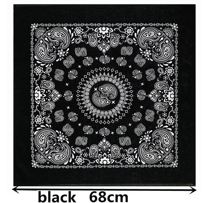 68*68cm 100% Cotton Black Red Hip-Hop Paisley Bandanas Scarf Punk Skull Bandana Headband Wrap Scarf For Men/Women