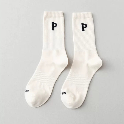 Street Letters Hip Hop Skate Socks Men's Fashion Trendy Hip Hop Mid-High Tube Socks Women's INS Sports Stockings Fashion