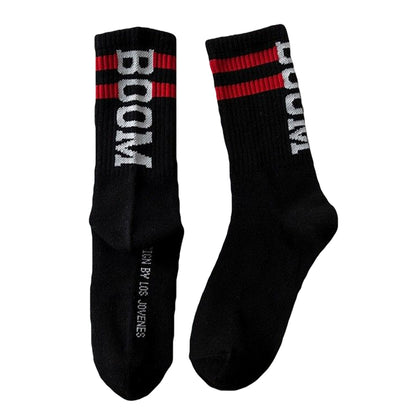 Street Letters Hip Hop Skate Socks Men's Fashion Trendy Hip Hop Mid-High Tube Socks Women's INS Sports Stockings Fashion