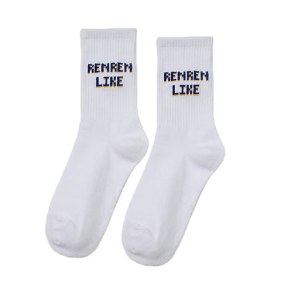 Street Letters Hip Hop Skate Socks Men's Fashion Trendy Hip Hop Mid-High Tube Socks Women's INS Sports Stockings Fashion