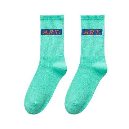 Street Letters Hip Hop Skate Socks Men's Fashion Trendy Hip Hop Mid-High Tube Socks Women's INS Sports Stockings Fashion