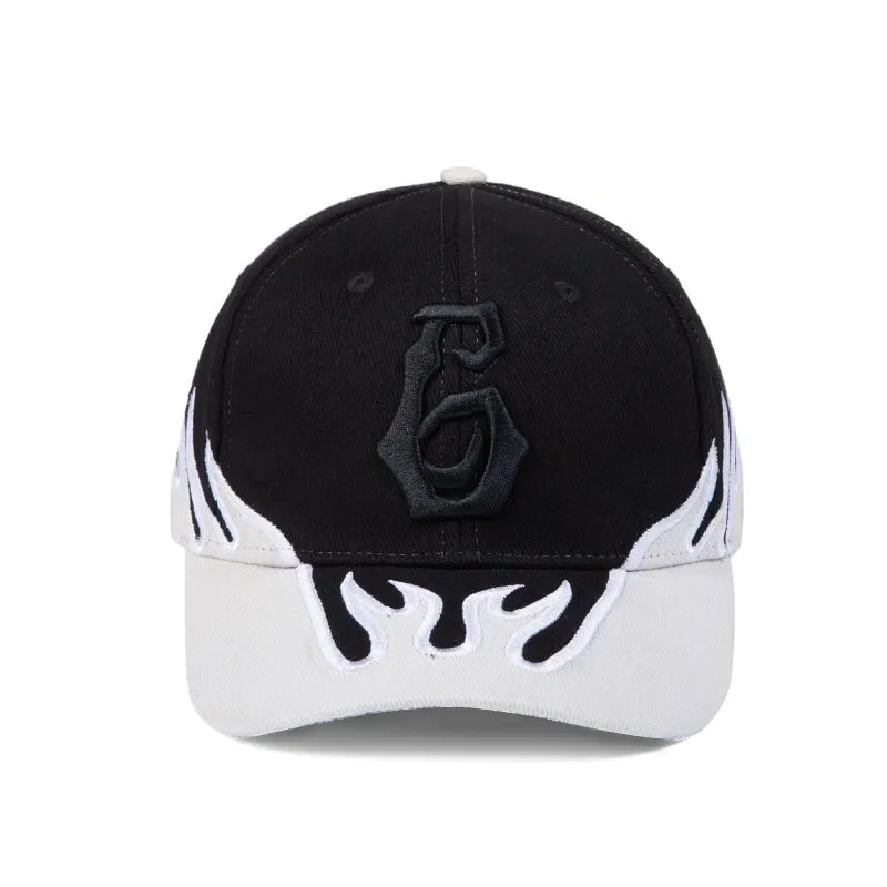 Tide Brand Frog Drift New Duck Tongue Cap Fashion Kanye West Ye Tangda Streetwear Flame Embroidery Racing Baseball Cap Wholesale