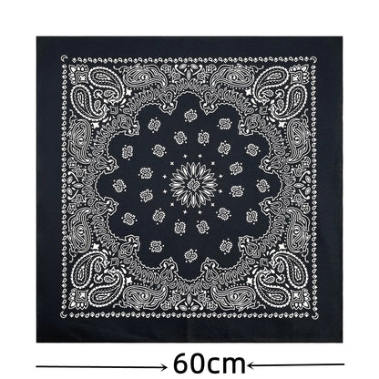 68*68cm 100% Cotton Black Red Hip-Hop Paisley Bandanas Scarf Punk Skull Bandana Headband Wrap Scarf For Men/Women