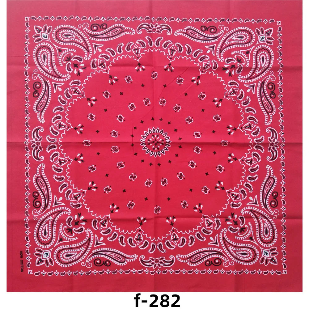 68*68cm 100% Cotton Black Red Hip-Hop Paisley Bandanas Scarf Punk Skull Bandana Headband Wrap Scarf For Men/Women