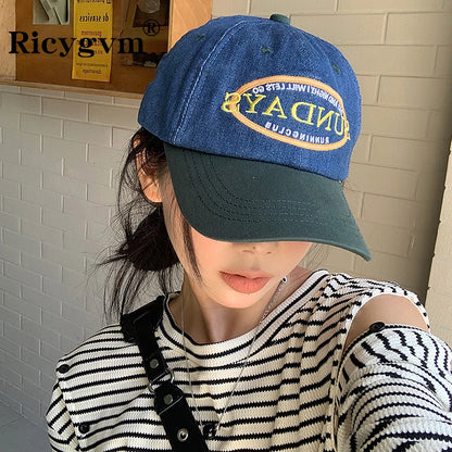 Fashion Patchwork Baseball Cap For Men Women Letter Embroidery Snapback Hat Fashion Cotton Outdoor Sun Visors Hip Hop Bonnet y2k