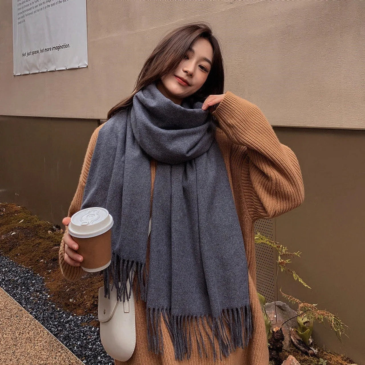 New Black Scarf Cashmere Woman Wool Ladies Scarf Warm Checkered Scarf Women's Winter Scarves XWJ07