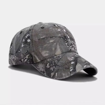 Japanese Style Soft Top Wasteland Wind Washed Cotton Baseball Cap Men Tree Branch Pattern Retro Street Baseball Cap Women