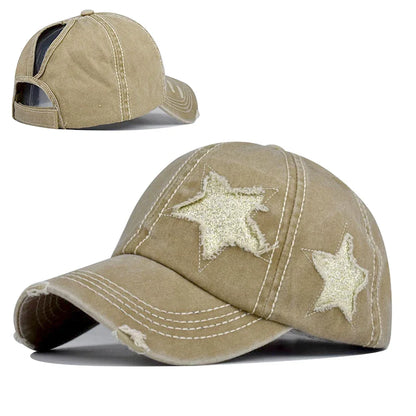 Retro Y2K Star Washed Denim Hole star Baseball cap Snapback Hats Autumn Summer fishing Hat Men Women Caps Casquette hats Gorras