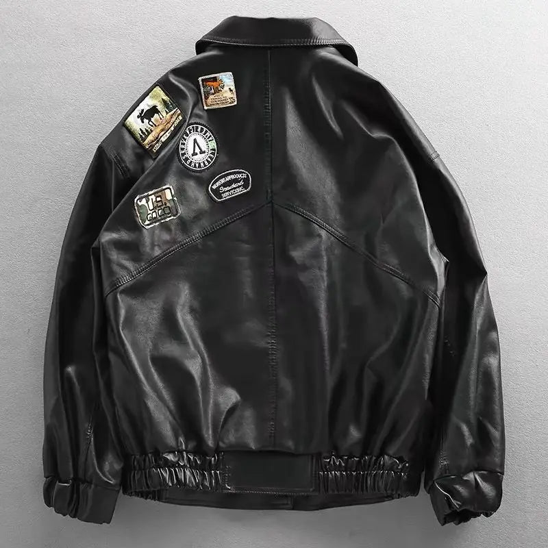 Korean fashion streetwear motorcycle leather jacket suit leather jacket flying men pu coats men y2k baseball jackets