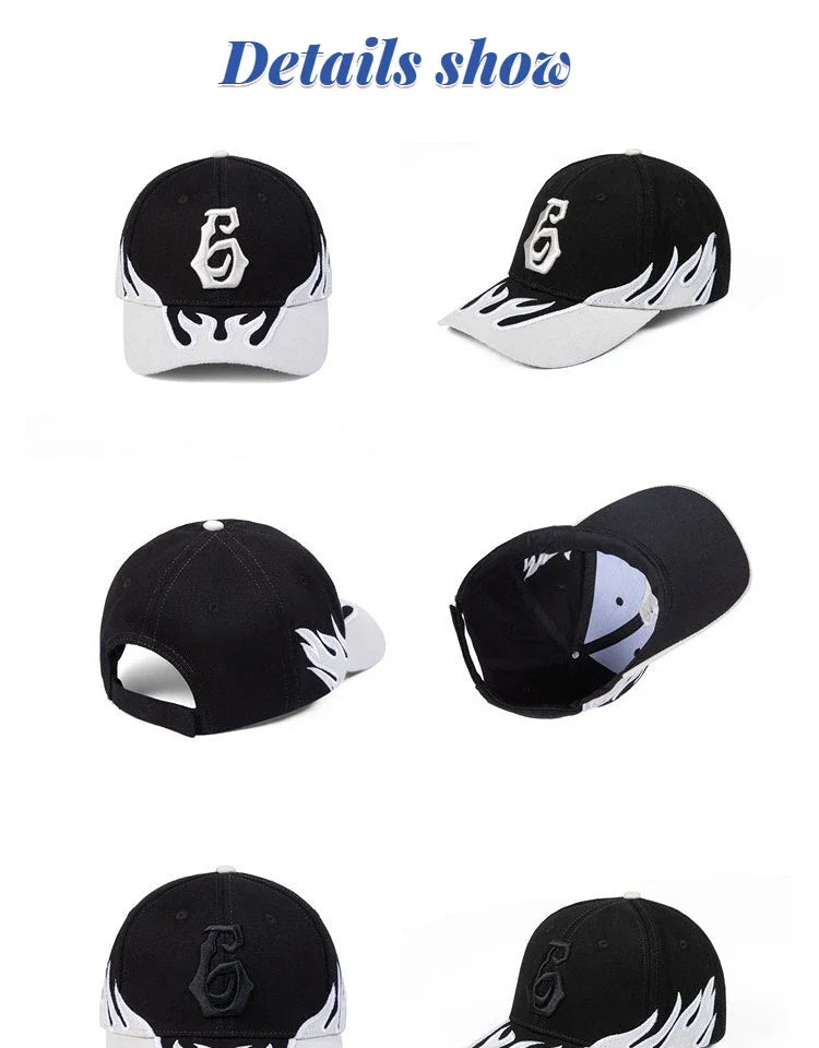 Tide Brand Frog Drift New Duck Tongue Cap Fashion Kanye West Ye Tangda Streetwear Flame Embroidery Racing Baseball Cap Wholesale