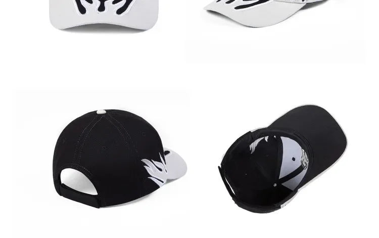 Tide Brand Frog Drift New Duck Tongue Cap Fashion Kanye West Ye Tangda Streetwear Flame Embroidery Racing Baseball Cap Wholesale