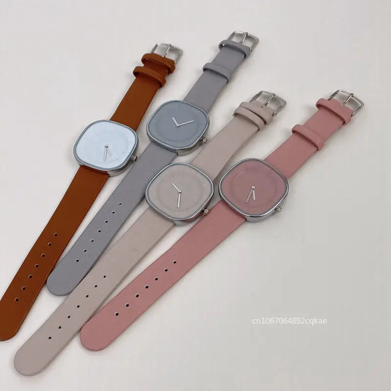 Luxury Women Watches Minimalism Square Dial Leather Strap Lady Watch New Quartz Watch for Couple Wristwatchs Montre Femme Reloj