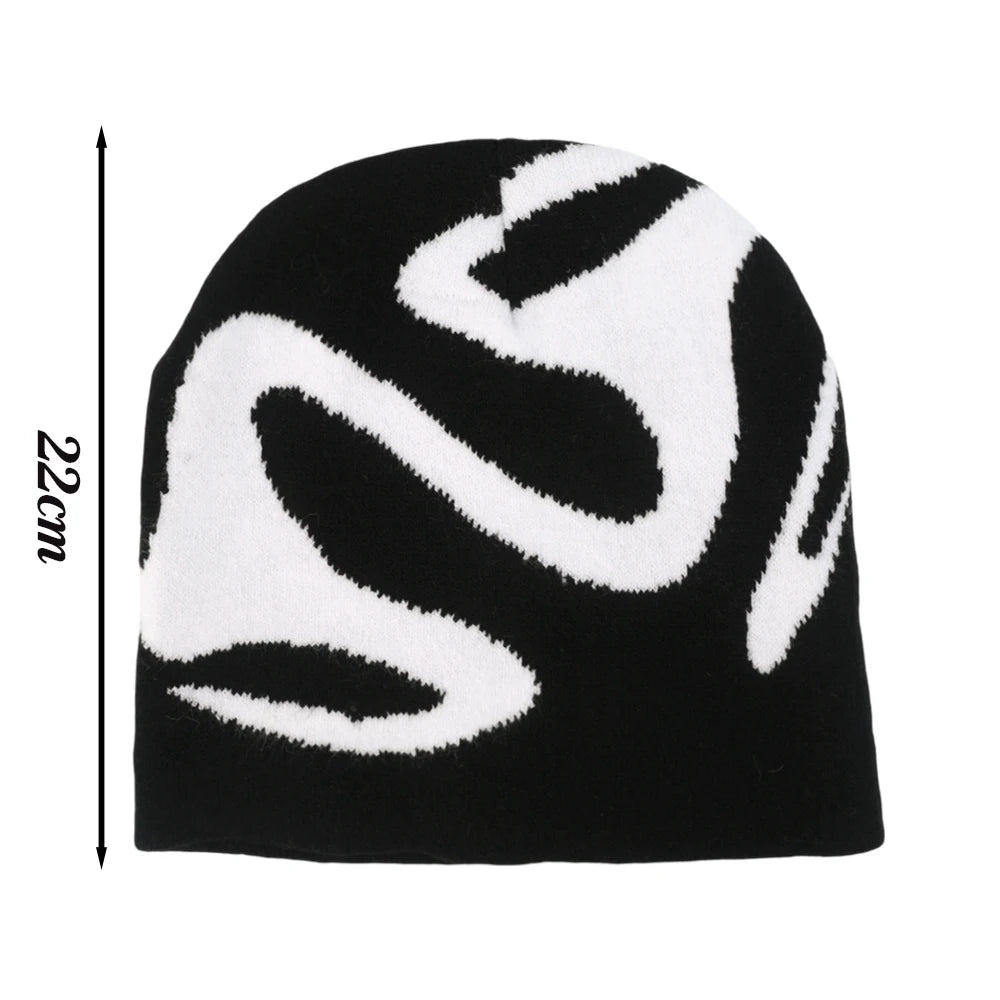 Women Hat Knitting Beanies Goth Tooth Caps Men Y2k Streetwear Winter Fashion Pullover Kpop Harajuku Vintage Warm Hip Hop Unisex