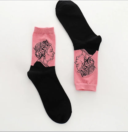 Men Socks Cotton Graphic Hip-Hop 1997 Pattern Funny Long Women Black Hot Fashion Solid Sport Street Casual Hosiery