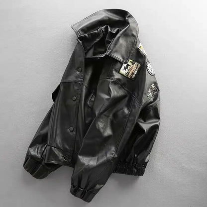 Korean fashion streetwear motorcycle leather jacket suit leather jacket flying men pu coats men y2k baseball jackets