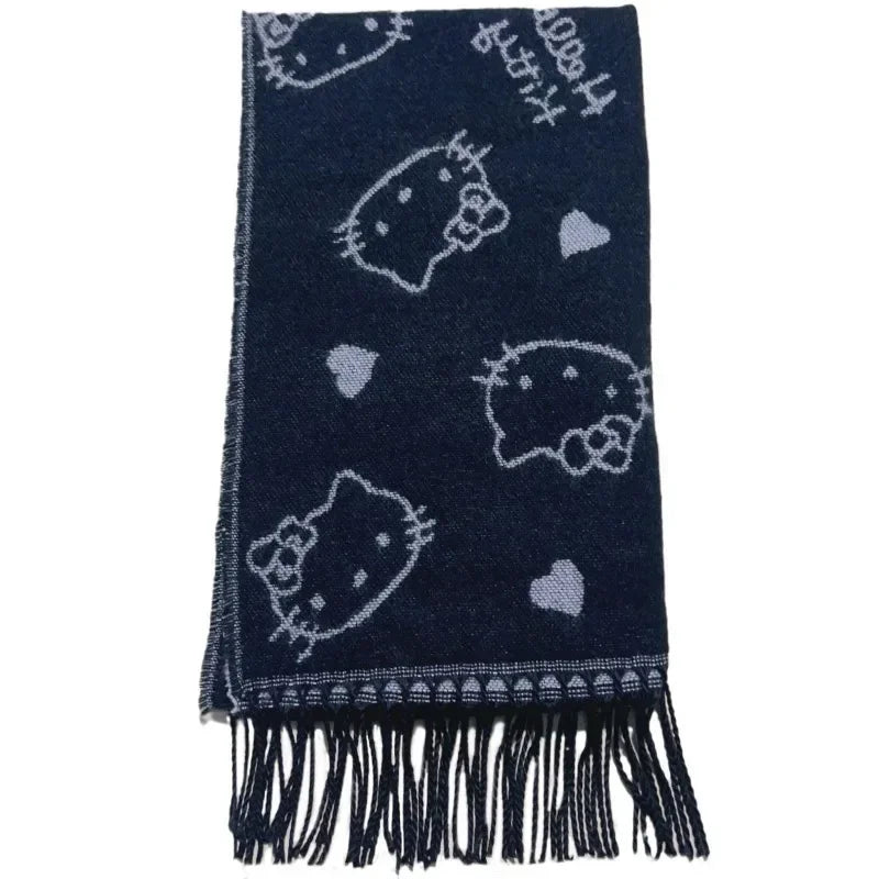 Sanrio Hello Kitty Scarf Kawaii Japanese Style Scarf Lolita Uniform Decoration Winter Keep Warm Anime Cartoon Scarf Girls Gift