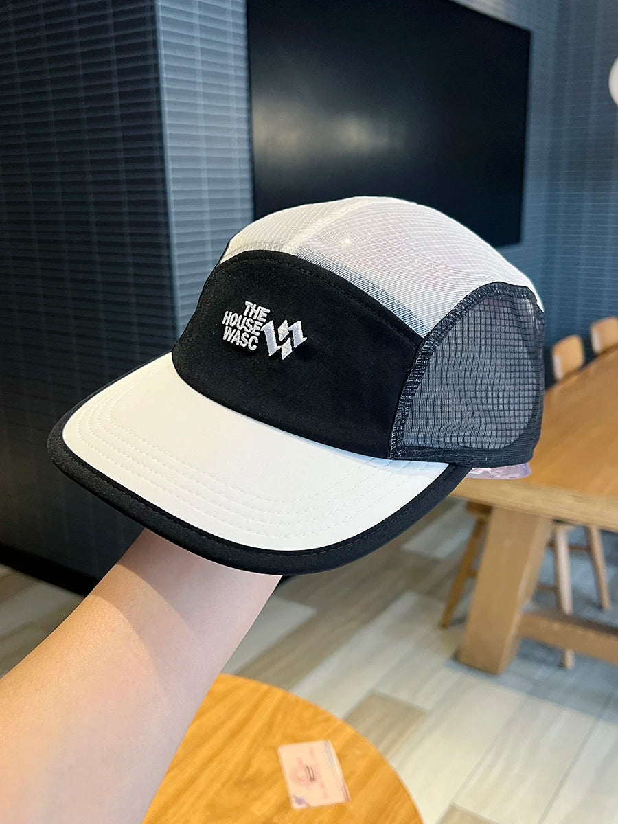 Summer Outdoor Short-Brimmed Peaked Cap Women's Korean-Style Colorblock Breathable Mesh Quick-Drying Baseball Cap