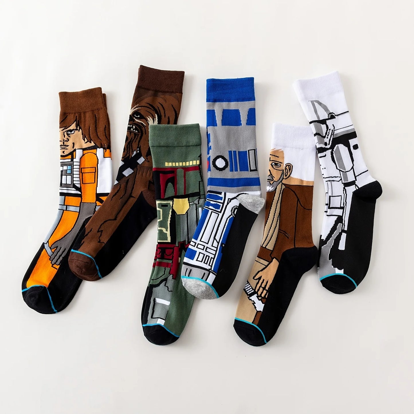 1pair Men's Cartoon Anime Print Socks Breathable Comfortable Crew Socks, Spring And Summer Sports Socks Basketball