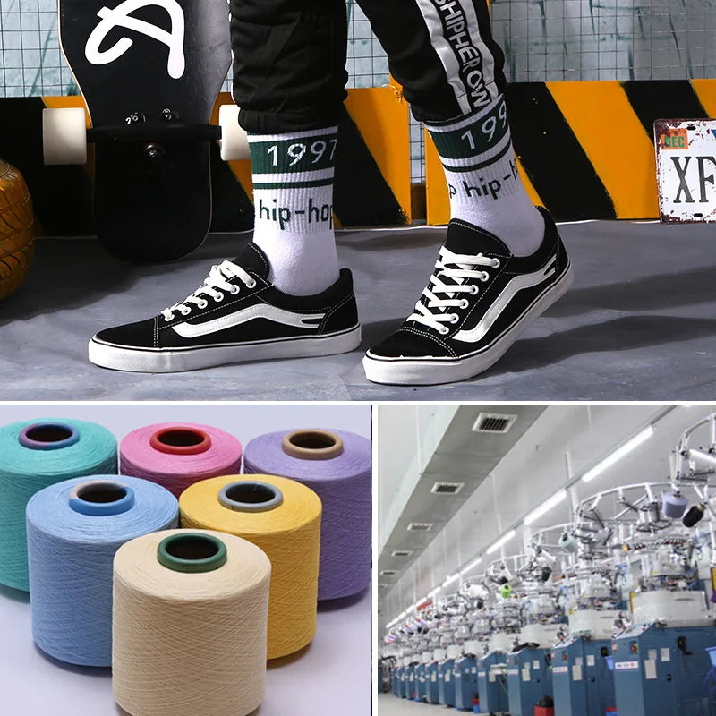 Men Socks Cotton Graphic Hip-Hop 1997 Pattern Funny Long Women Black Hot Fashion Solid Sport Street Casual Hosiery