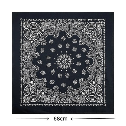 68*68cm 100% Cotton Black Red Hip-Hop Paisley Bandanas Scarf Punk Skull Bandana Headband Wrap Scarf For Men/Women