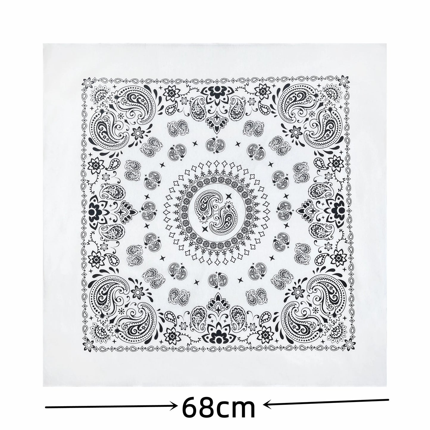 68*68cm 100% Cotton Black Red Hip-Hop Paisley Bandanas Scarf Punk Skull Bandana Headband Wrap Scarf For Men/Women