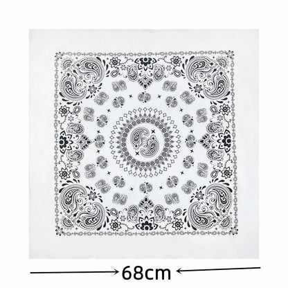 68*68cm 100% Cotton Black Red Hip-Hop Paisley Bandanas Scarf Punk Skull Bandana Headband Wrap Scarf For Men/Women