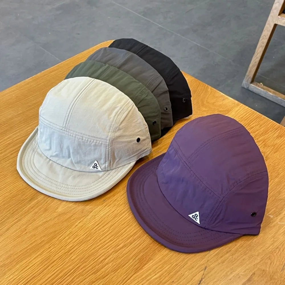 Retro Quick-drying Short Brim Baseball Caps Unisex Summer Outdoor Sunscreen Casual Versatile 5-flap Tooling Japanese Camping Hat