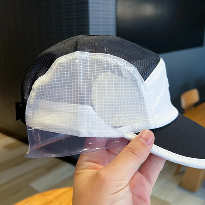 Summer Outdoor Short-Brimmed Peaked Cap Women's Korean-Style Colorblock Breathable Mesh Quick-Drying Baseball Cap