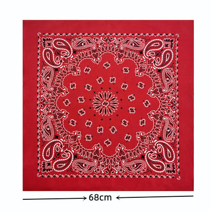 68*68cm 100% Cotton Black Red Hip-Hop Paisley Bandanas Scarf Punk Skull Bandana Headband Wrap Scarf For Men/Women