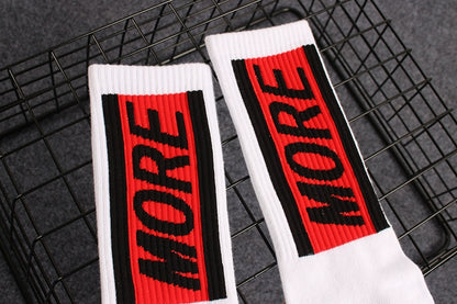 Street Letters Hip Hop Skate Socks Men's Fashion Trendy Hip Hop Mid-High Tube Socks Women's INS Sports Stockings Fashion