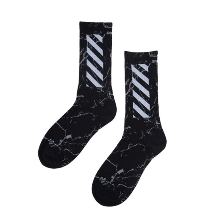 Street Letters Hip Hop Skate Socks Men's Fashion Trendy Hip Hop Mid-High Tube Socks Women's INS Sports Stockings Fashion